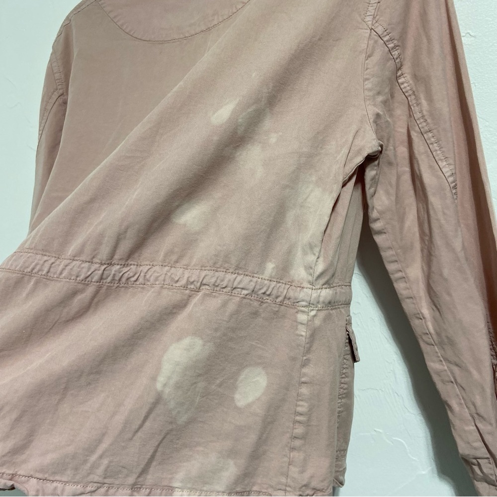 Sanctuary Blush Pink Blouse FLAW Women's Medium Button Front Drawstring Waist - Picture 8 of 10